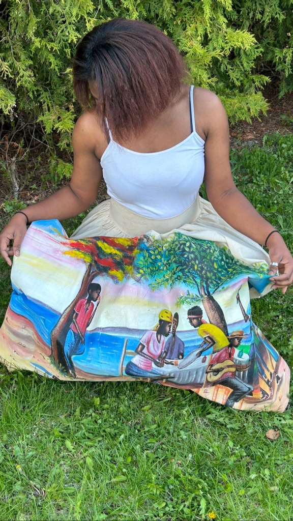 Jupe Maxi avec peinte à la main