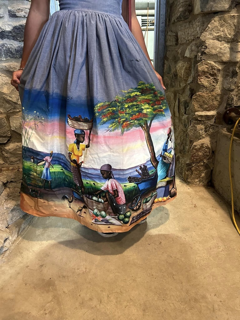 Jupe Maxi avec peinte à la main
