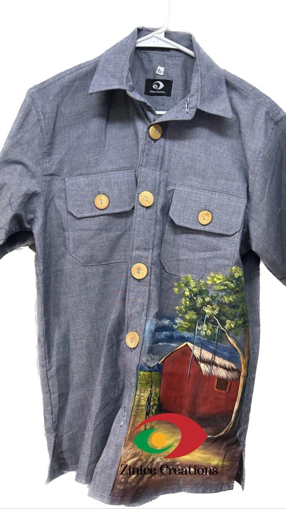 chemise Karabela (Orange, KARABELA ( Chambray), MEDIUM)