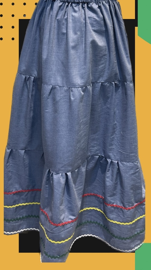 Jupe Karabela de style Bohème à trois volants