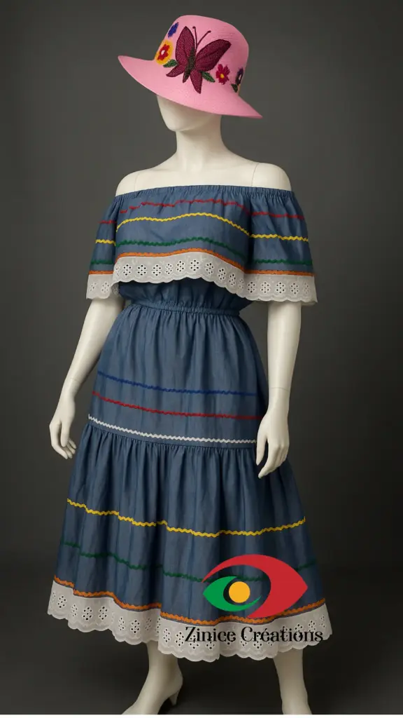 Boat-neck Karabela dress (L)