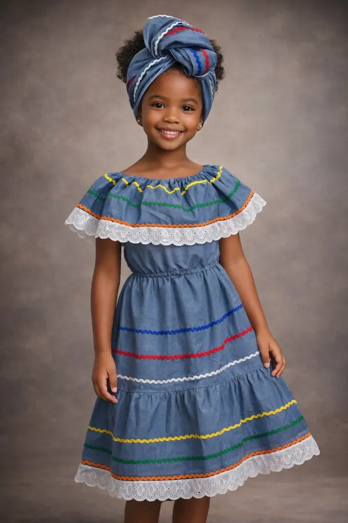 Karabela dress for children with headscarf (4T)