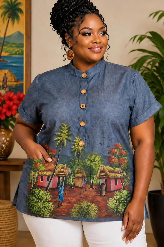 MADAN SARA — Chemise en Karabela haïtien