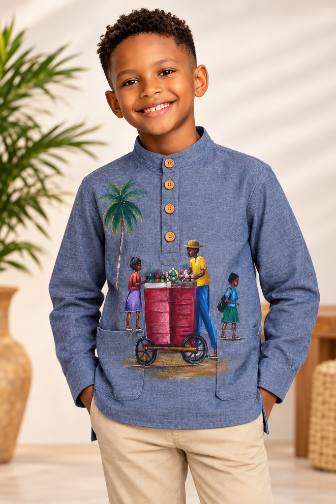 Ti Wa - chemise en karabela pour enfants (2 ans, Motif 1)