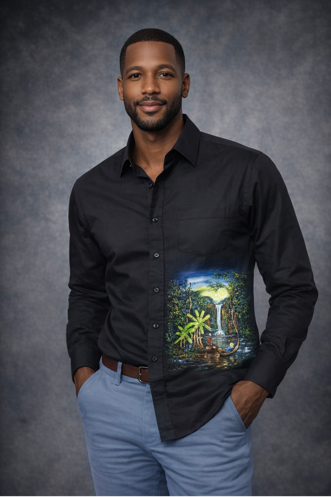 Chemise en lin pour homme à manches longues