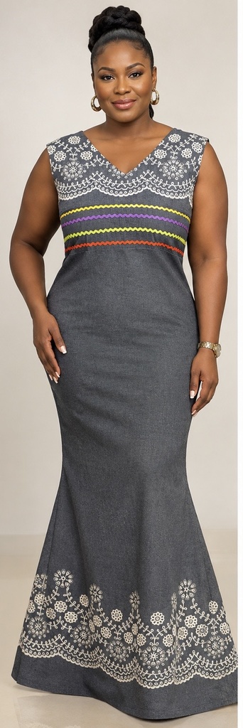 ENPERATRIS – Robe haïtienne en Karabela brodée (M)