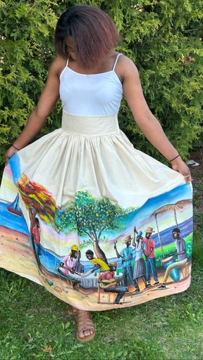 Jupe Maxi avec peinte à la main