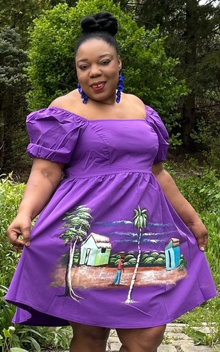 Robe Mini avec peinture faite à la main