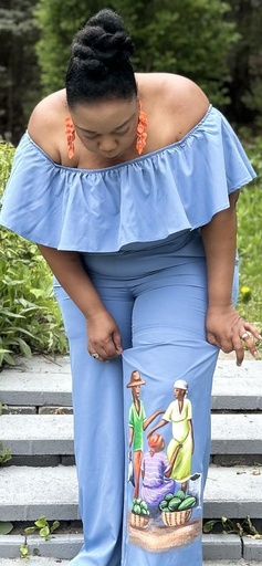 Jumpsuit avec peinture à la main